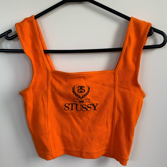 Stussy Tops - Cropped, vibrant orange Stussy top 🍊 never worn